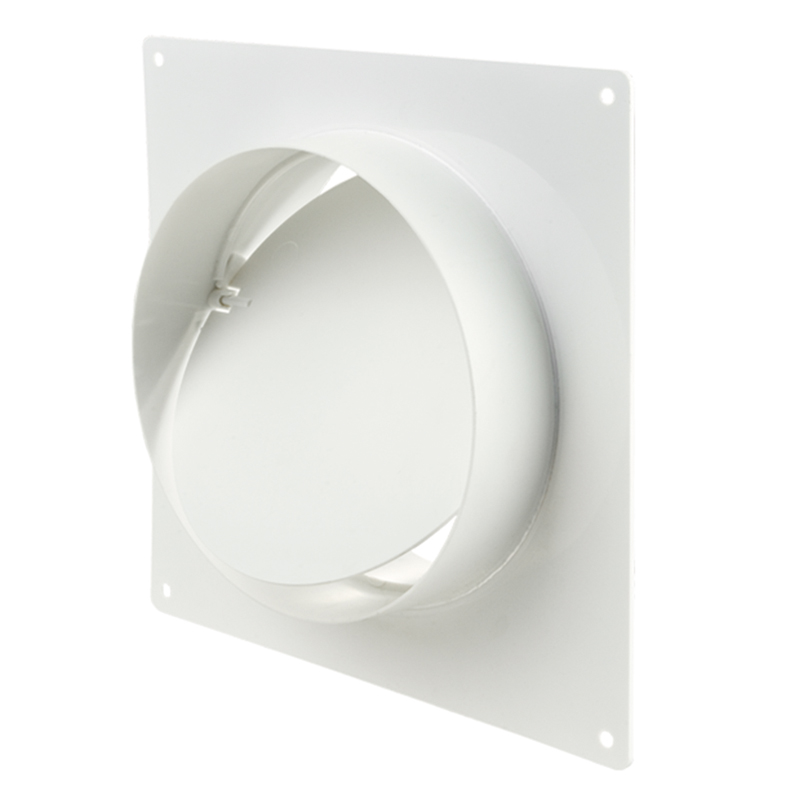 Placa perete cu conector si clapeta antiretur diam 100mm