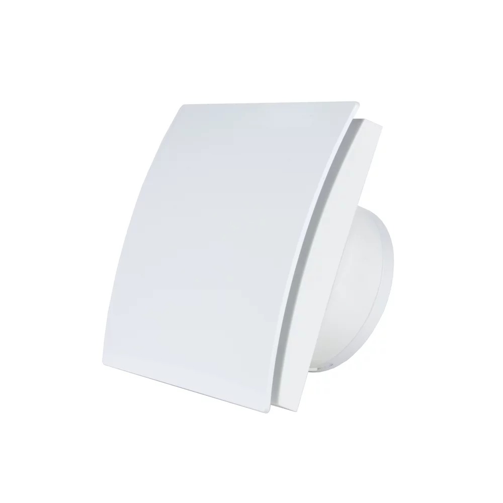 Ventilator diam 100mm placa frontala plastic alb, clapeta antiretur, silentios si consum redus 100mc/h