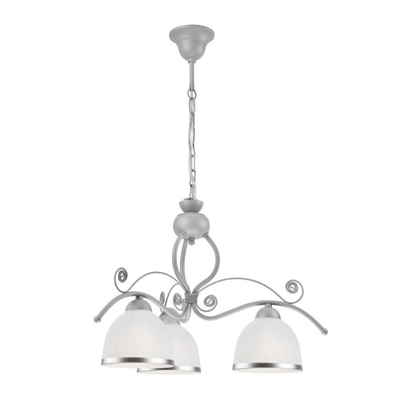Lustra RETRO II argintiu 3x60W E27, sticla