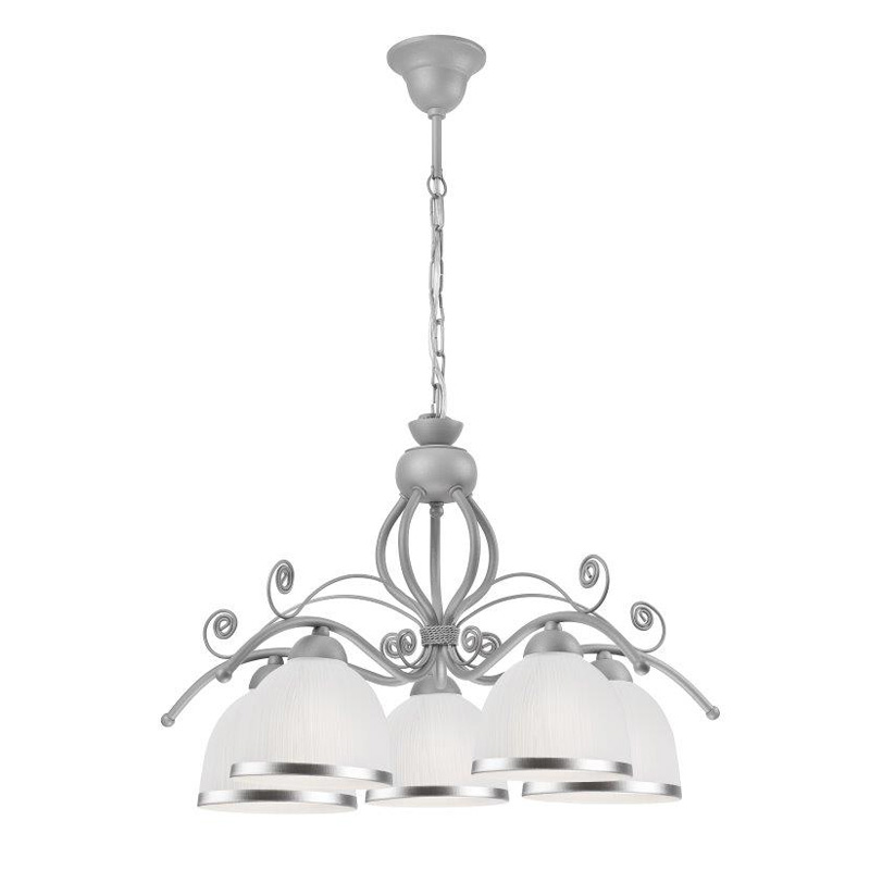 Lustra RETRO II argintiu 5x60W E27, sticla