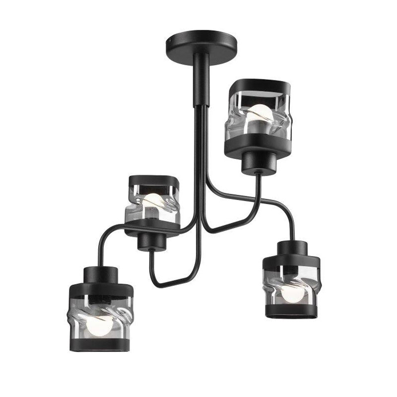 Lustra HUGO negru 4x60W E27, sticla