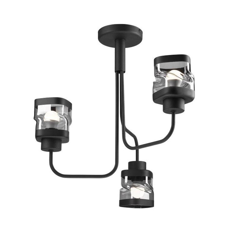 Lustra HUGO negru 3x60W E27, sticla