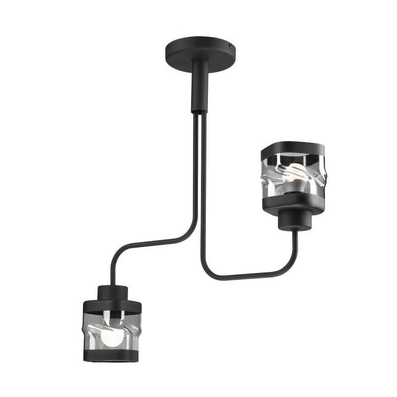 Lustra HUGO negru 2x60W E27, sticla