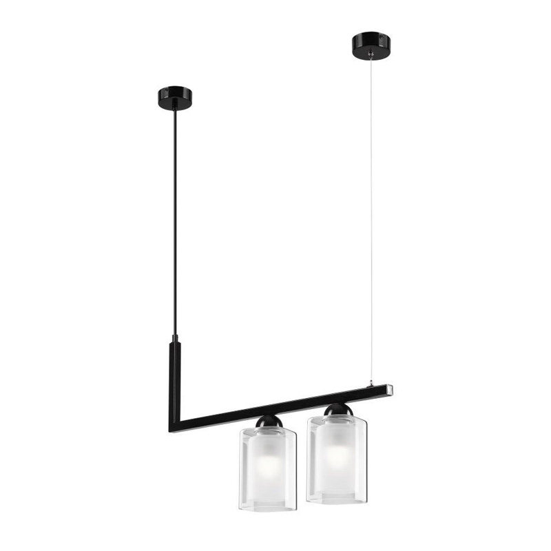 Lustra PETRA negru 2x60W E27, sticla