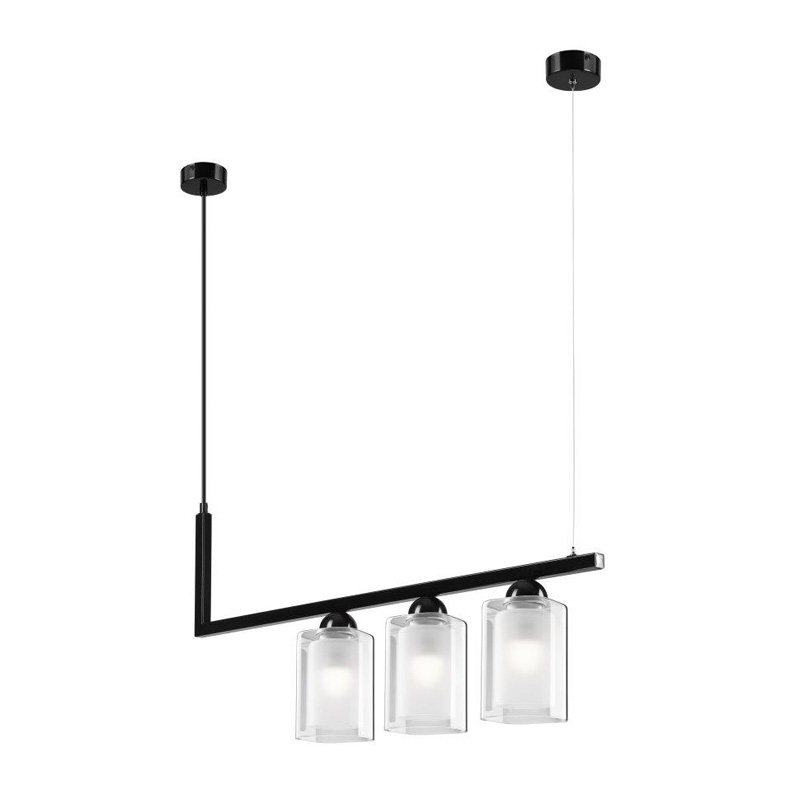 Lustra PETRA negru 3x60W E27, sticla