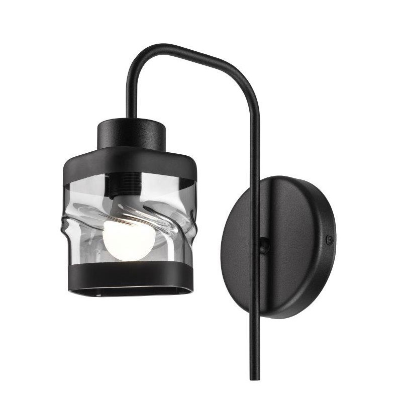 Aplica HUGO negru 1x60W E27, sticla