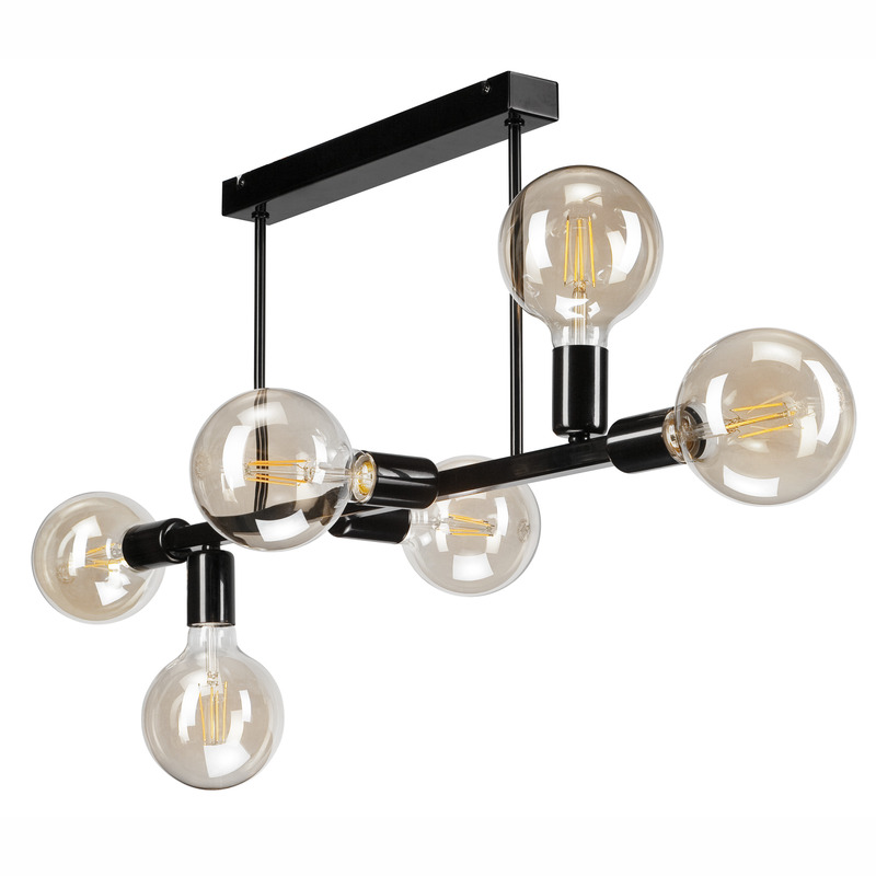 Lustra ASTRID negru 6x60W E27, metal