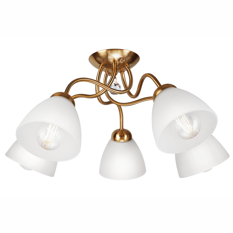 Plafoniera MIRANDA bronz 5x60W E27, sticla
