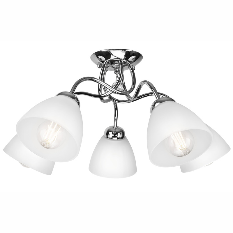 Plafoniera MIRANDA crom 5x60W E27, sticla