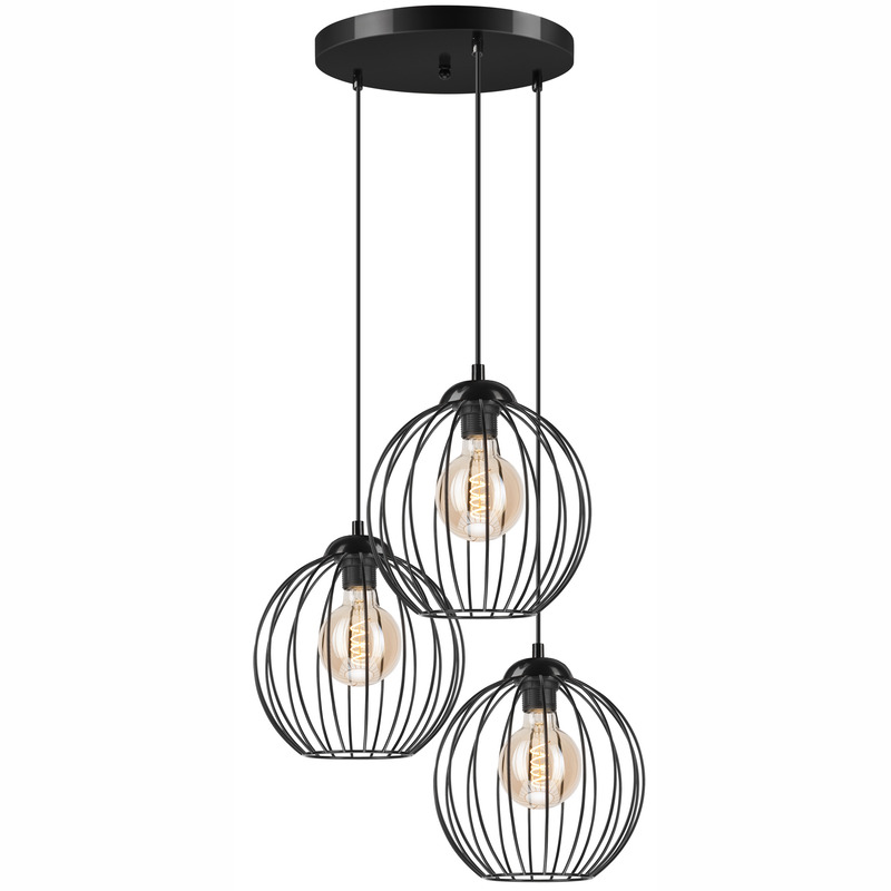 Lustra ZOYA negru 3x60W E27, metal