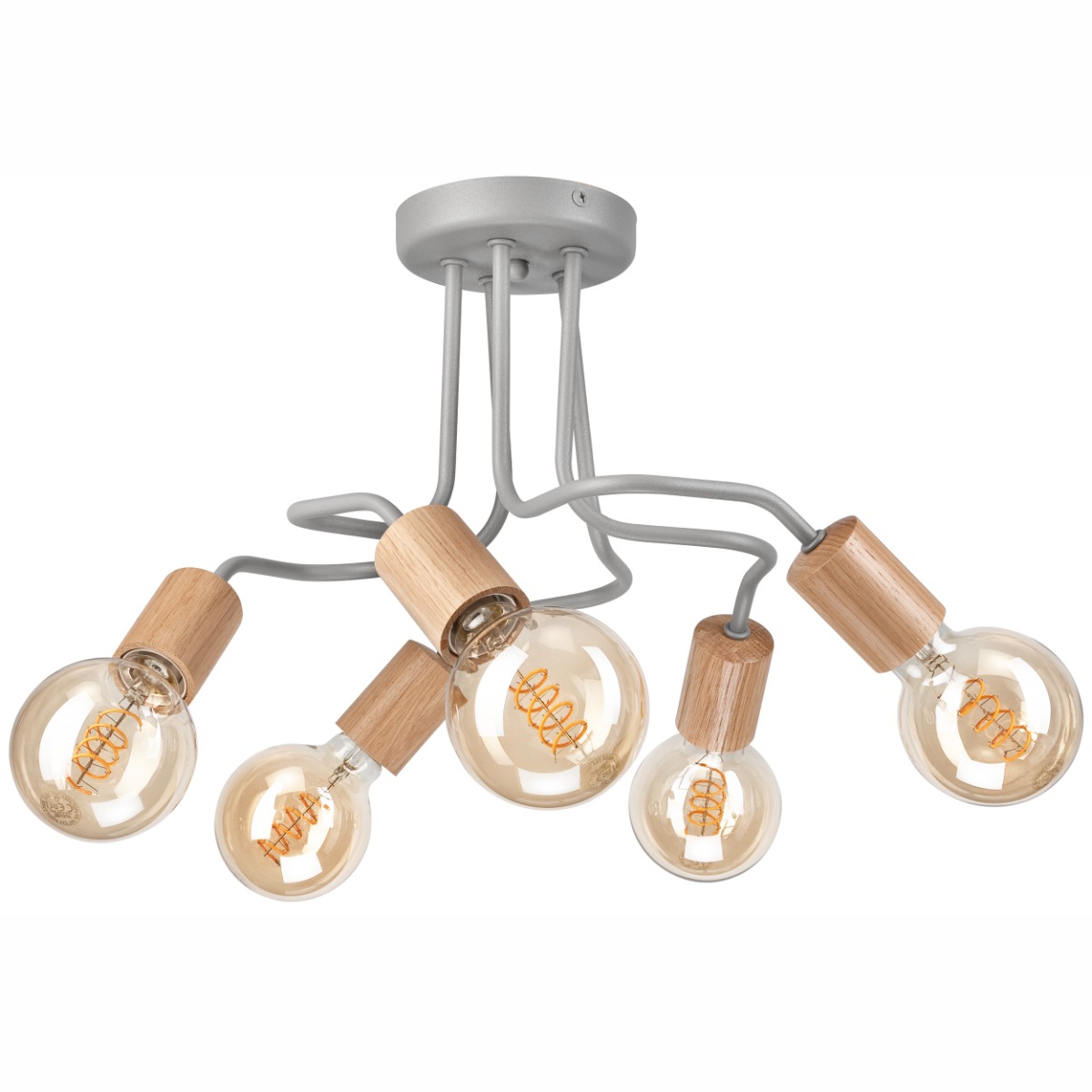 Plafoniera CONOR gri 5x60W E27, metal