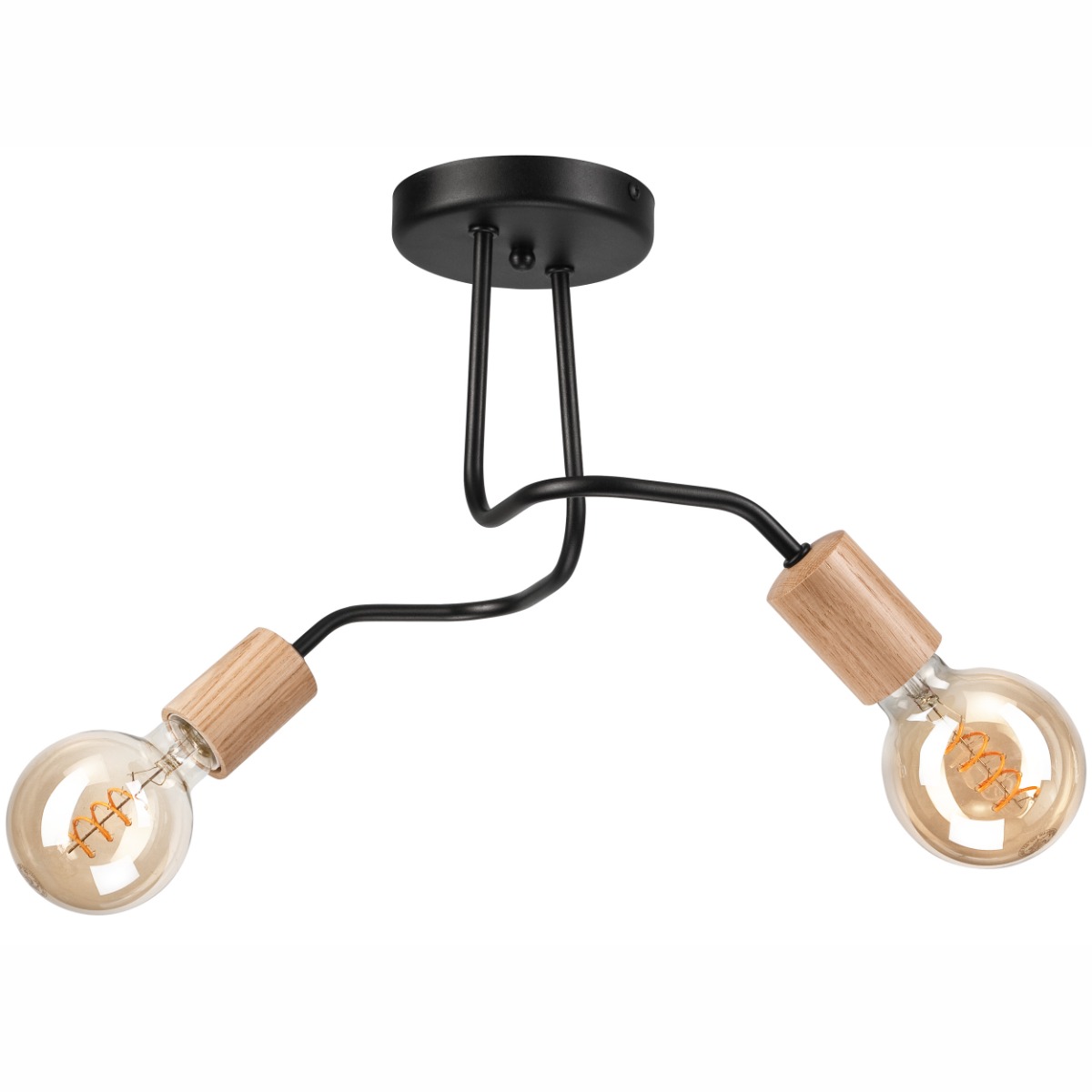 Plafoniera CONOR negru 2x60W E27, metal
