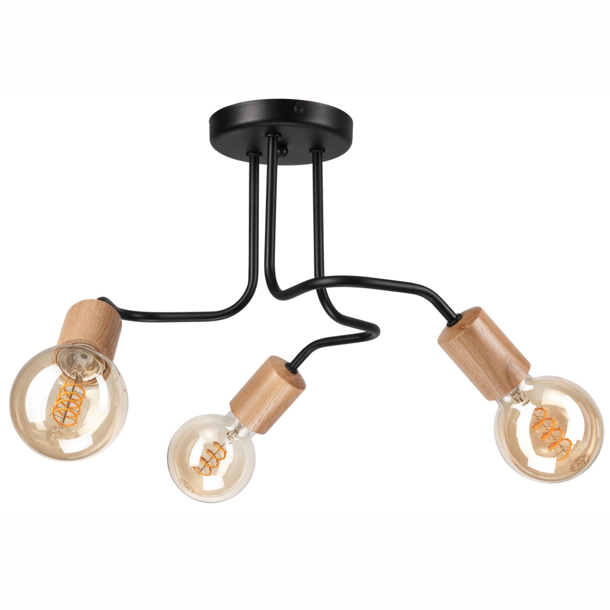 Plafoniera CONOR negru 3x60W E27, metal