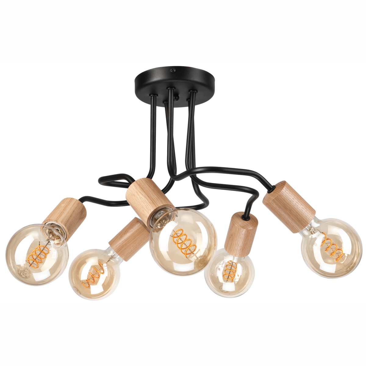 Plafoniera CONOR negru 5x60W E27, metal