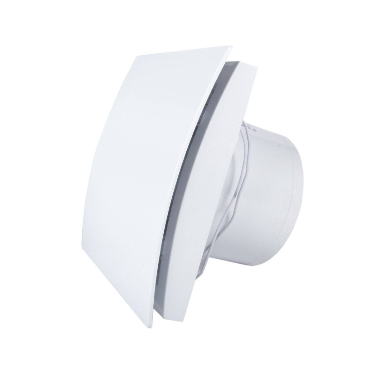 Ventilator diam 100mm placa frontala plastic alb, clapeta antiretur 105mc/h