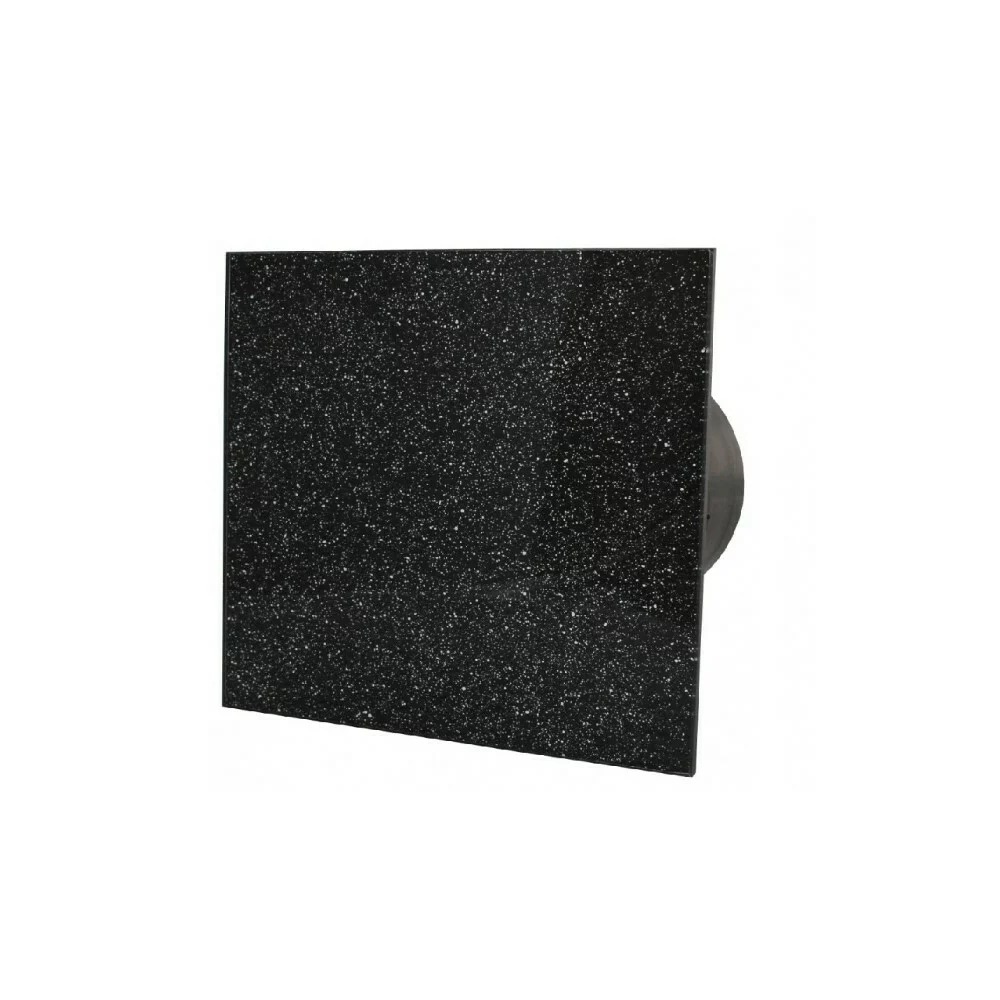 Ventilator diam 100mm placa frontala sticla negru argintiu, clapeta antiretur, silentios si consum redus 100mc/h