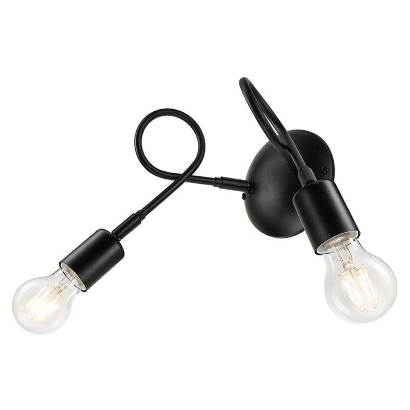 Aplica HARRY negru 2x60W E27, metal