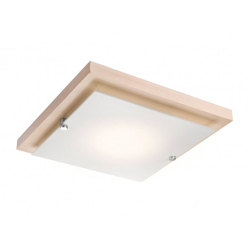 Plafoniera PEDRO pin alb, 1x60W E27, sticla 