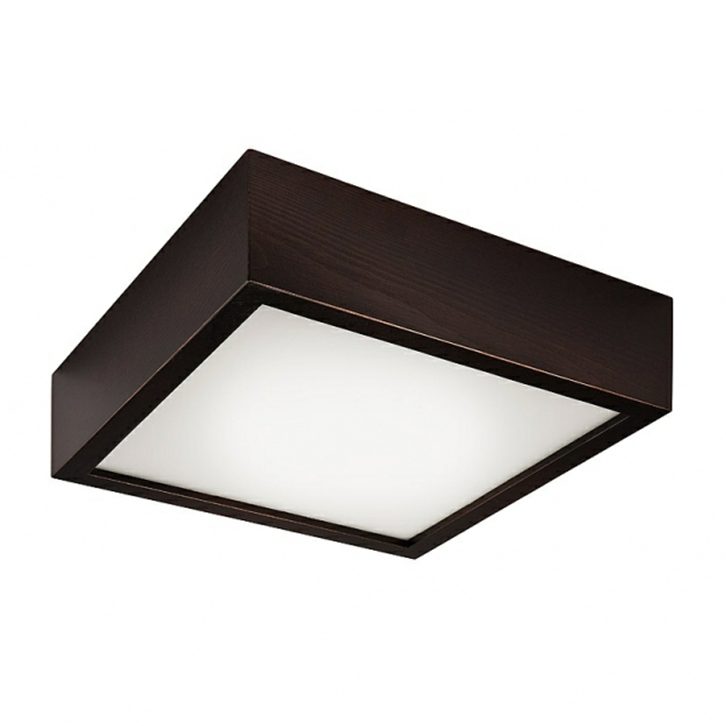 Plafoniera QUADRO wenge 1x60W E27, sticla
