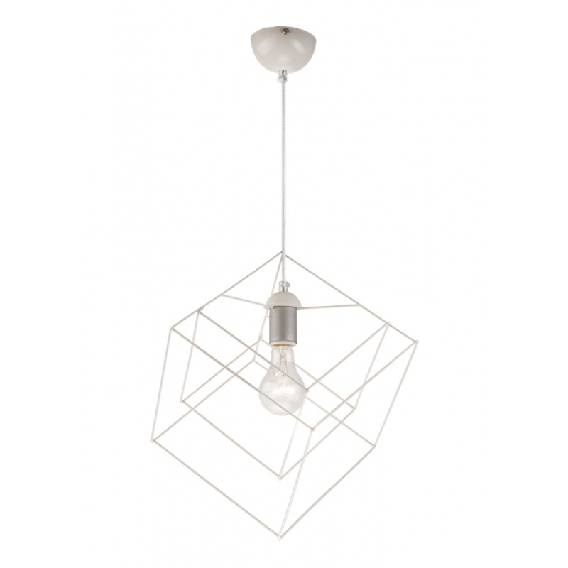 Pendul CUBE alb 1x60W E27, metal