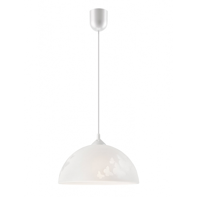 Pendul MARIPOSA alb 1x60W E27, sticla