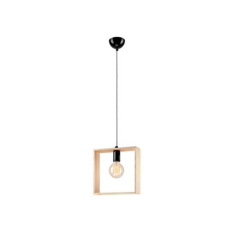 Pendul OLLE patrat natur 1x60W E27, lemn