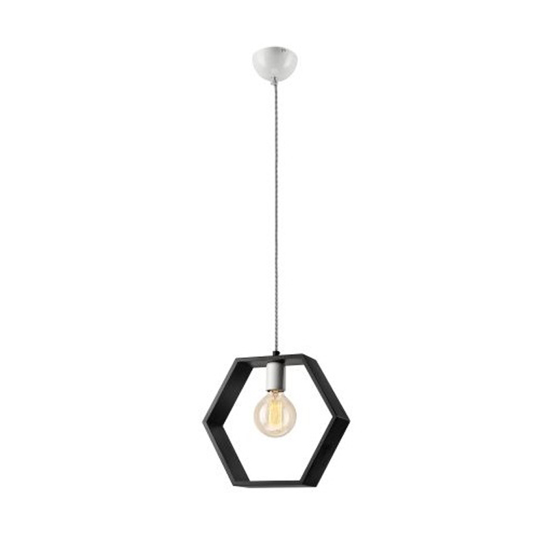 Pendul OLLE hexagon wenge 1x60W, E27, lemn