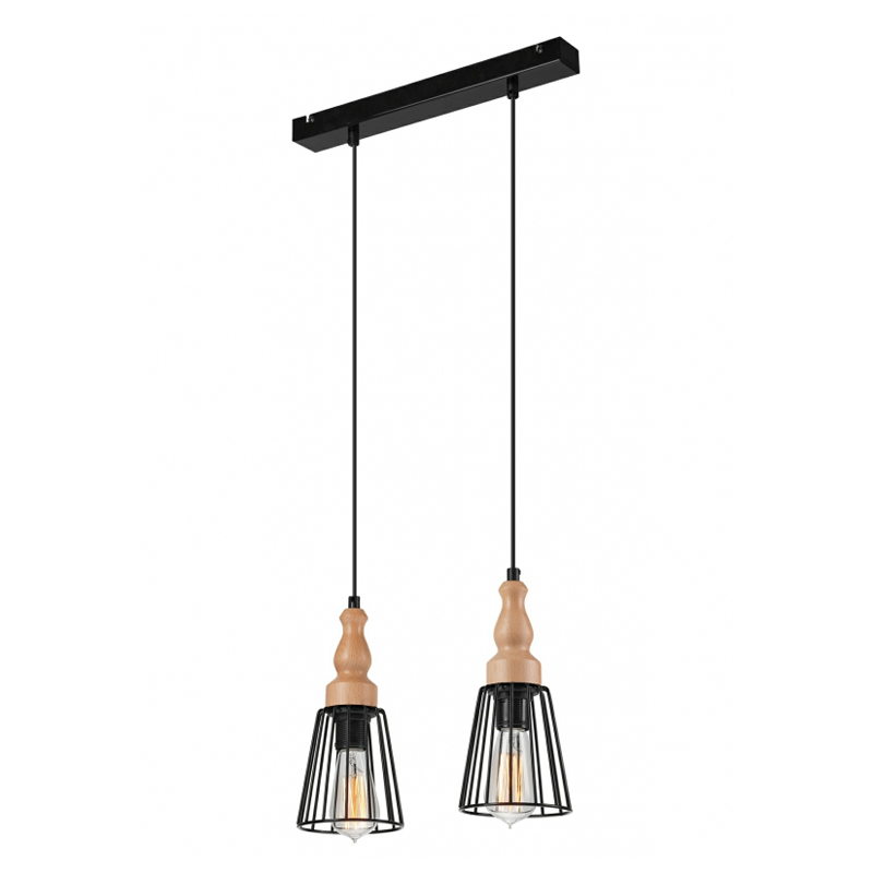 Lustra INGRID negru 2x60W E27, metal