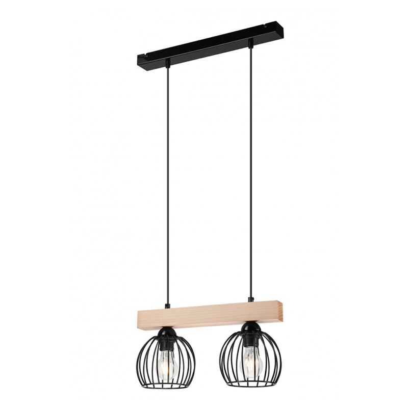 Pendul SIENNA negru 2x60W E27, metal