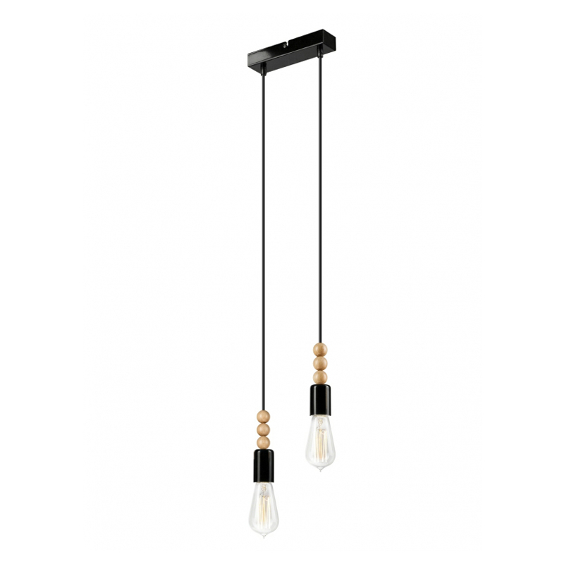 Lustra SIMON negru 2x60W E27, metal