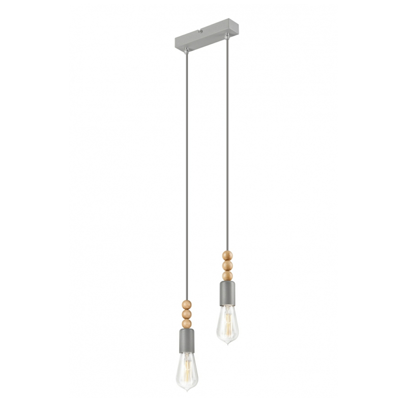 Lustra SIMON argintiu 2x60W E27, sticla