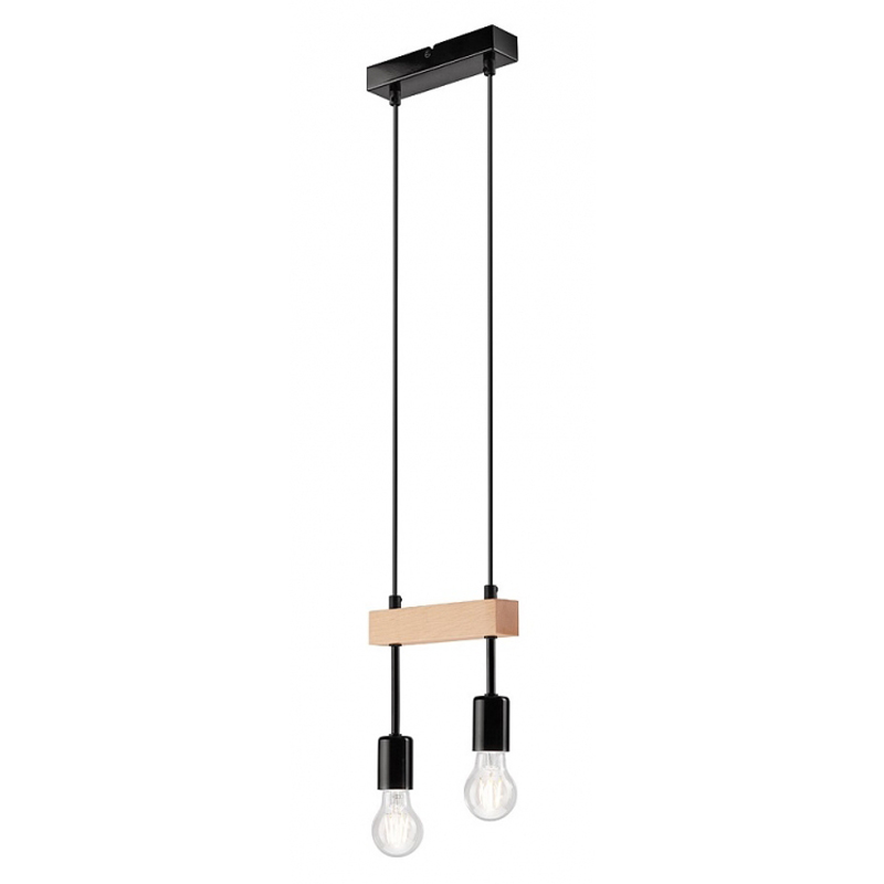 Lustra ORAZIO negru 2X60W E27, lemn