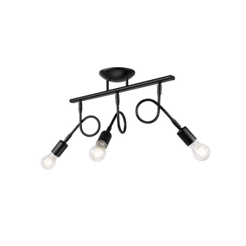 Plafoniera HARRY negru 3x60W E27, metal