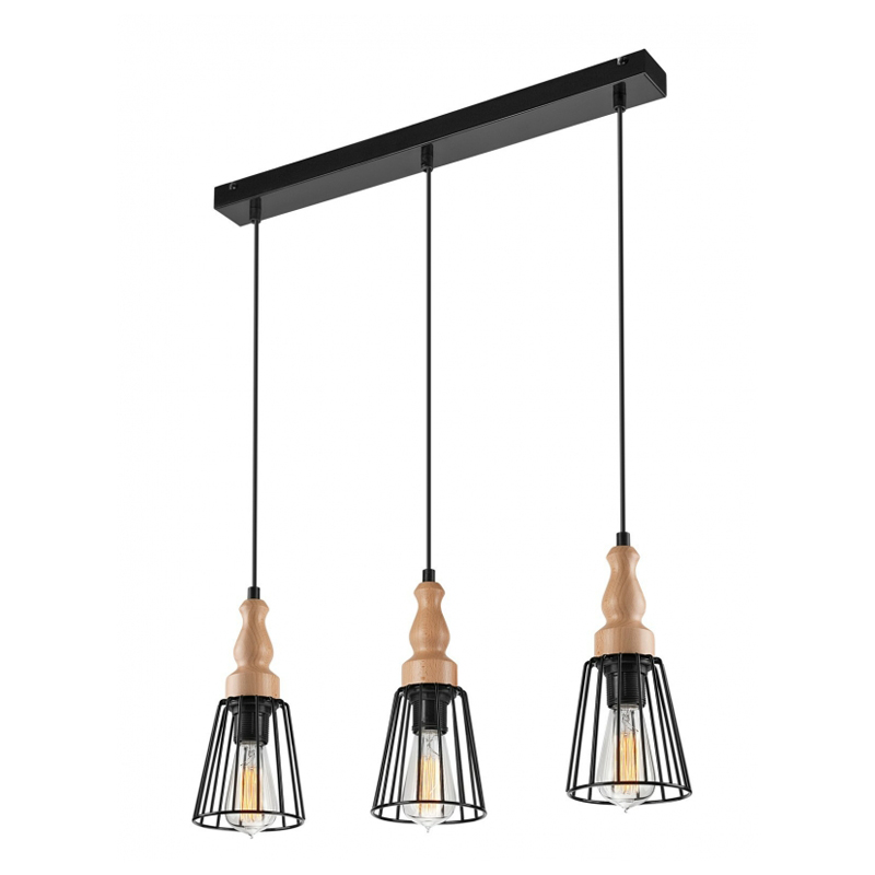 Lustra INGRID negru 3x60W E27, metal