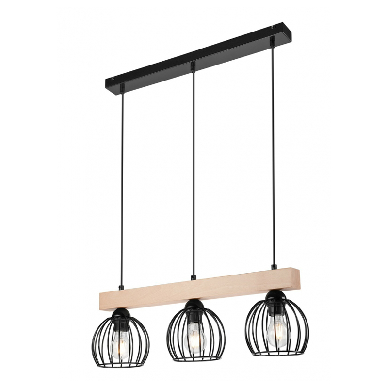 Pendul SIENNA negru 3x60W E27, metal