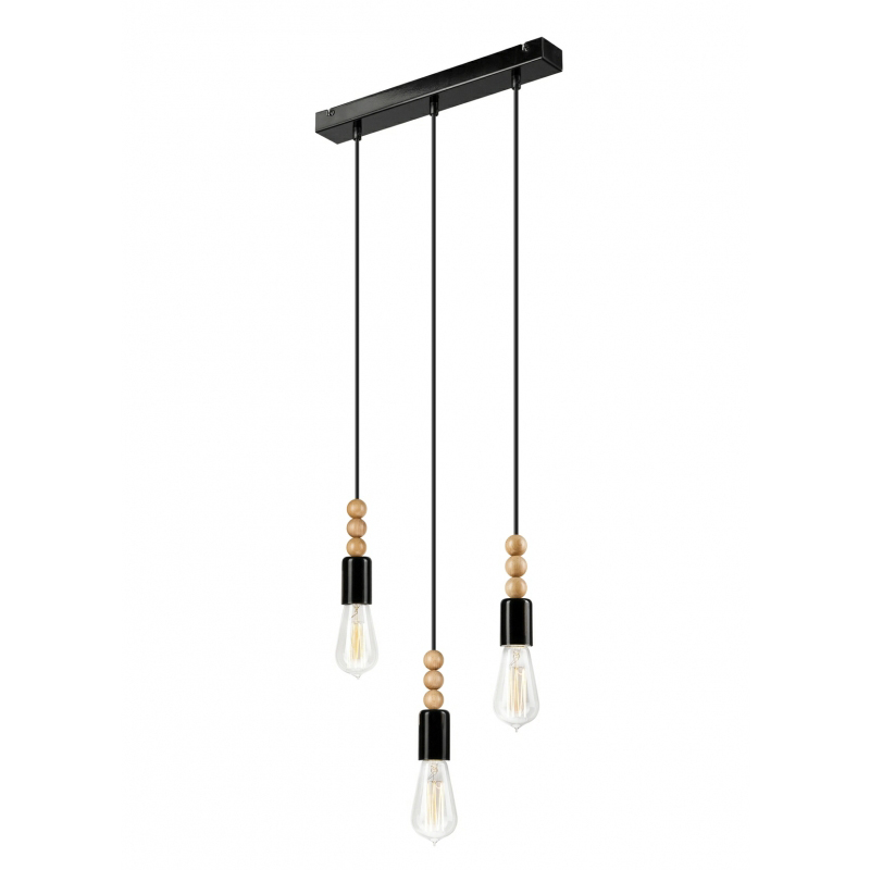 Lustra SIMON negru 3x60W E27, metal
