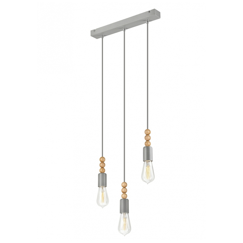 Lustra SIMON argintiu 3x60W E27, sticla
