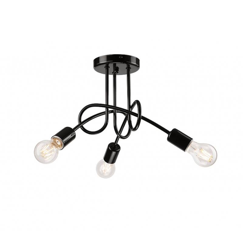 Plafoniera CAMILLA negru, 3x60W E27, metal