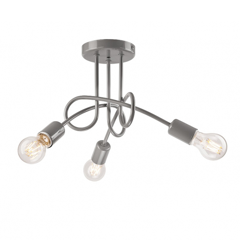 Plafoniera CAMILLA gri 3x60W E27, metal