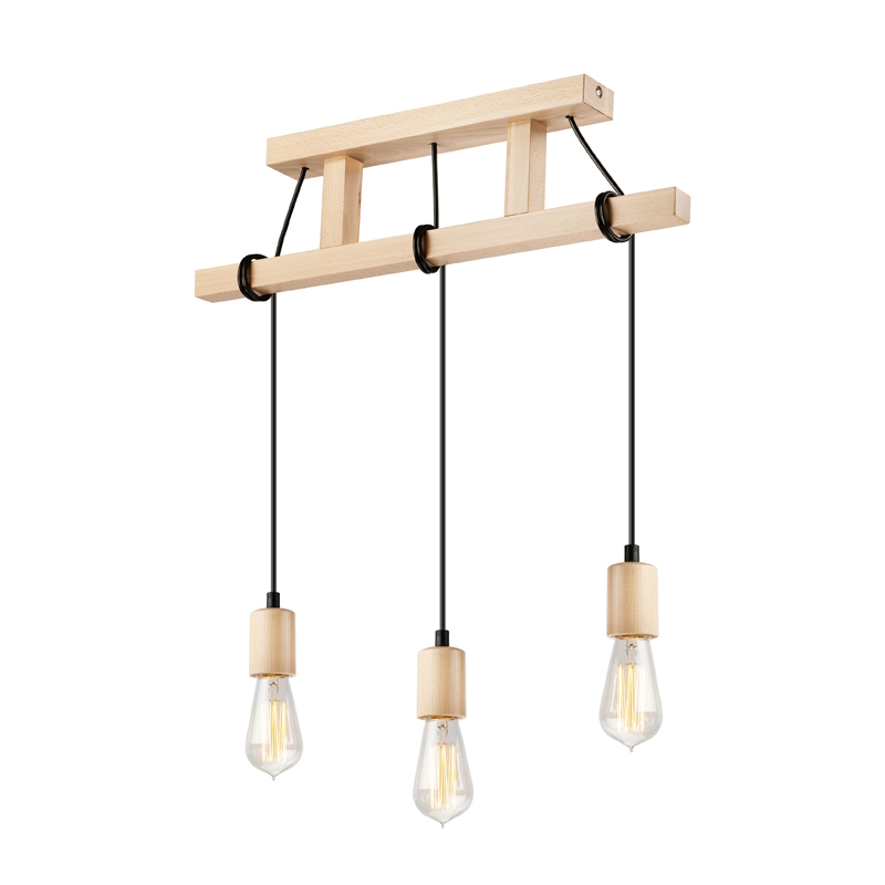 Lustra LEON natur 3x60W E27, lemn