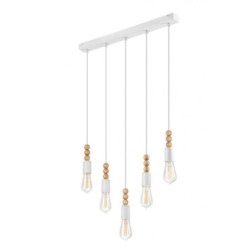Lustra SIMON alb 5x60W E27, metal