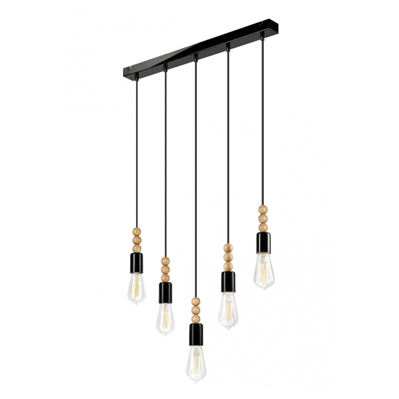 Lustra SIMON negru 5x60W E27, metal
