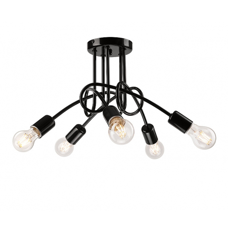 Plafoniera CAMILLA negru 5x60W E27, metal