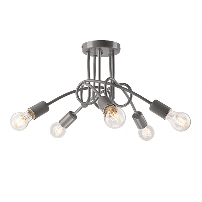 Plafoniera CAMILLA gri 5x60W E27, metal