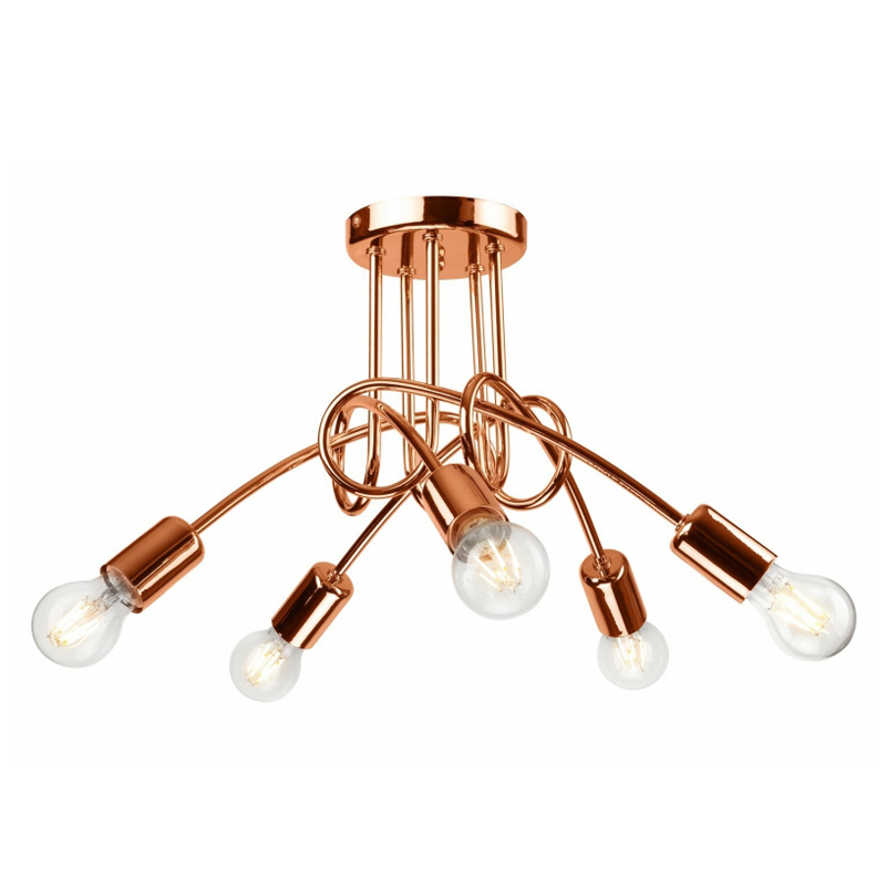 Plafoniera CAMILLA cupru 5x60W E27, metal