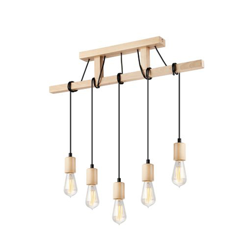 Lustra LEON natur 5x60W E27, lemn