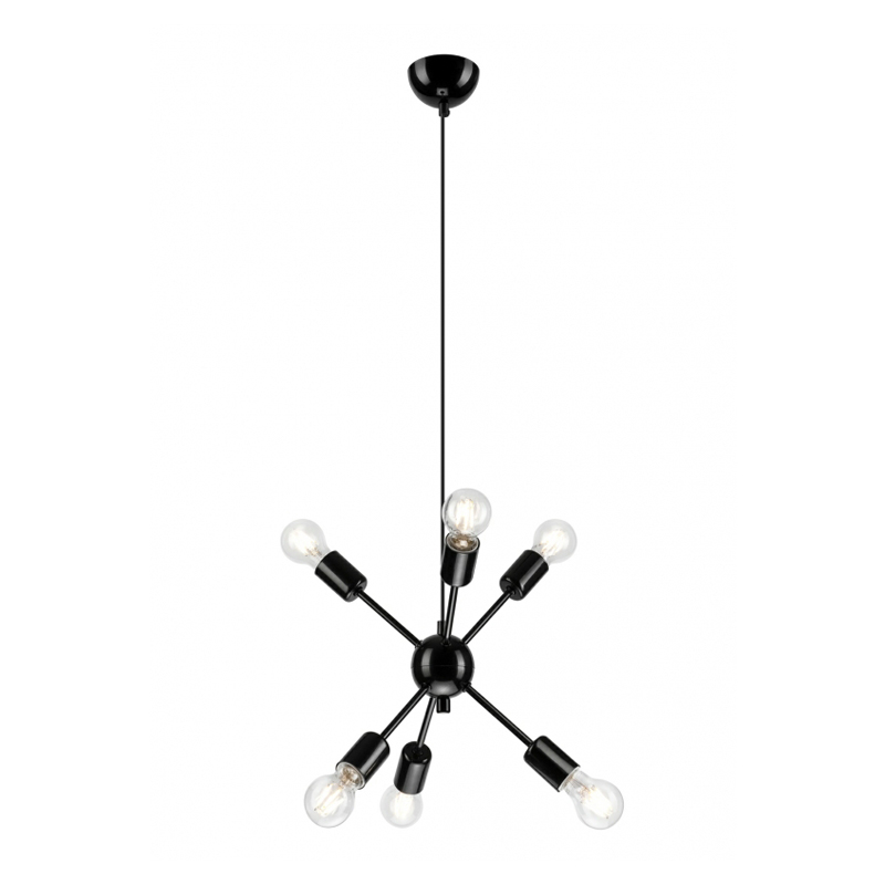 Lustra RUBY negru 6x60W E27, metal