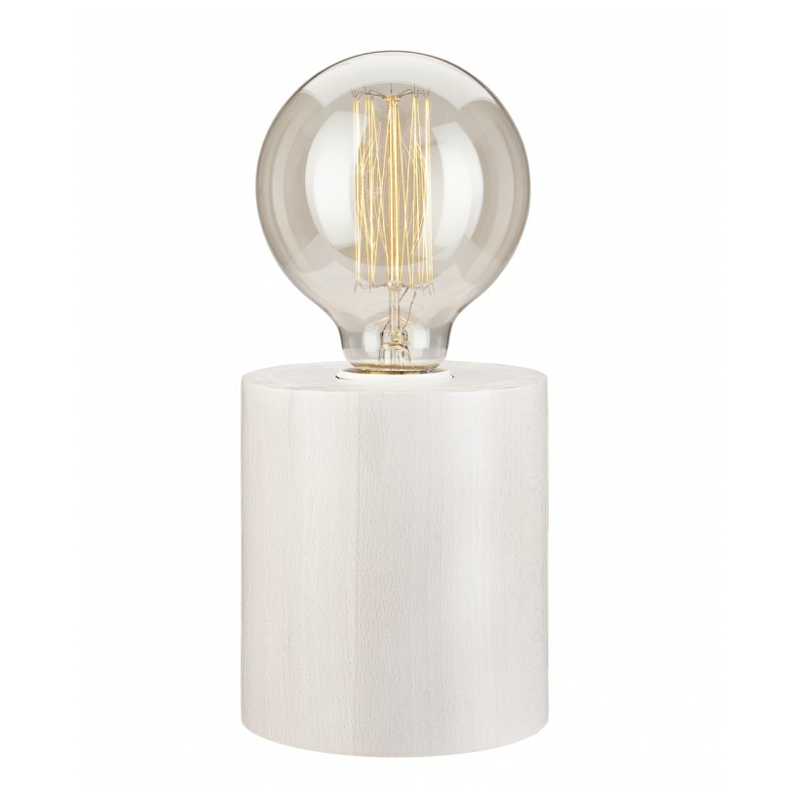 Veioza LEO alb 1x60W E27, lemn