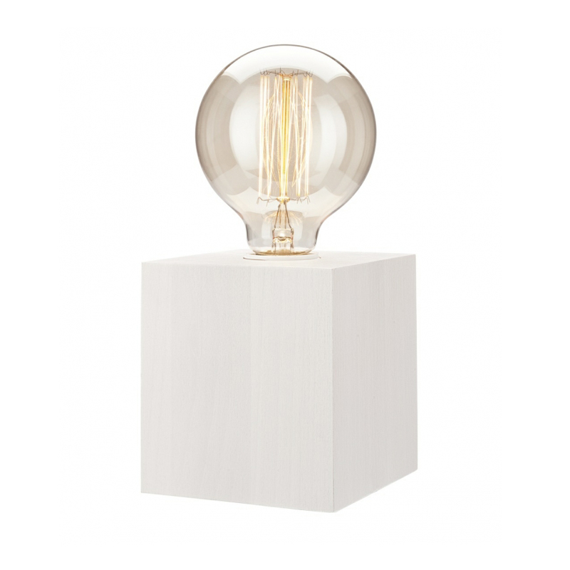 Veioza ARON alb 1x60W E27, lemn