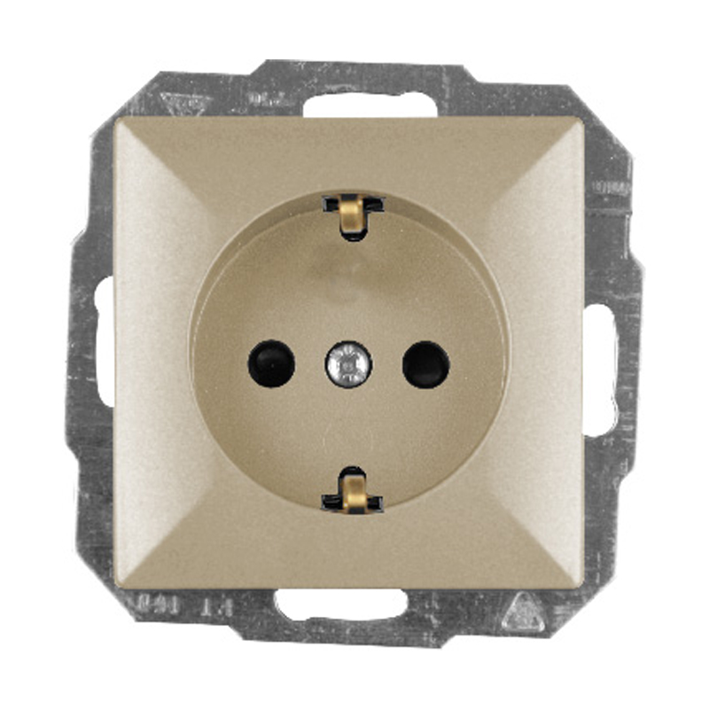 Perla Priza simpla schuko 16A satin fara rama